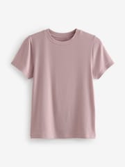 Purple Soft Touch Ribbed Short Sleeve T-Shirt with TENCEL™ Lyocell - Image 4 of 5