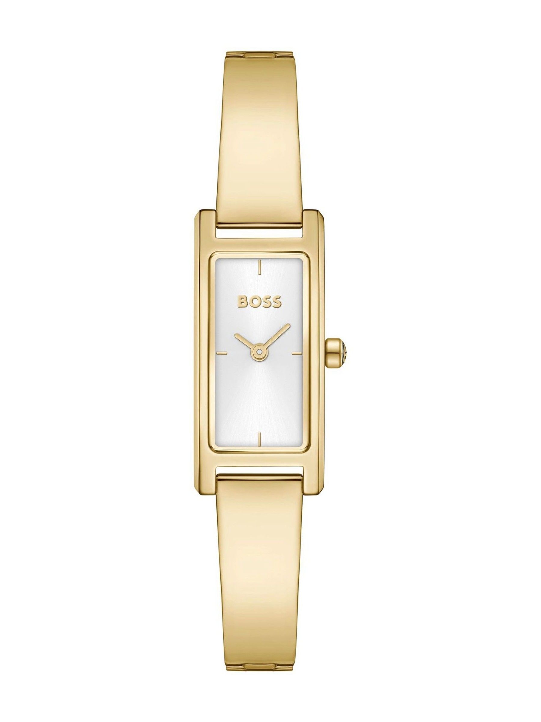 House of Watches - BOSS Ladies Lucy Allure Golden Rectangle Silver Dial Bracelet Watch 1502857 - Image 2