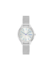 HUGO Silver Stainless Steel Mesh Bracelet Watch - Image 3 of 5