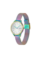 HUGO Metallic Glossy Light Yellow PVD Mesh Bracelet Watch - Image 4 of 5