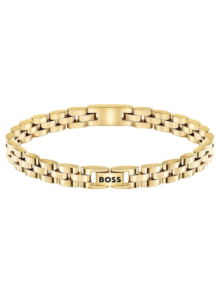 BOSS Gold Tone Archer Two-Tone PVD Bracelet - Image 2 of 3 BOSS Gold Tone Archer Two-Tone PVD Bracelet - Image 2 of 3