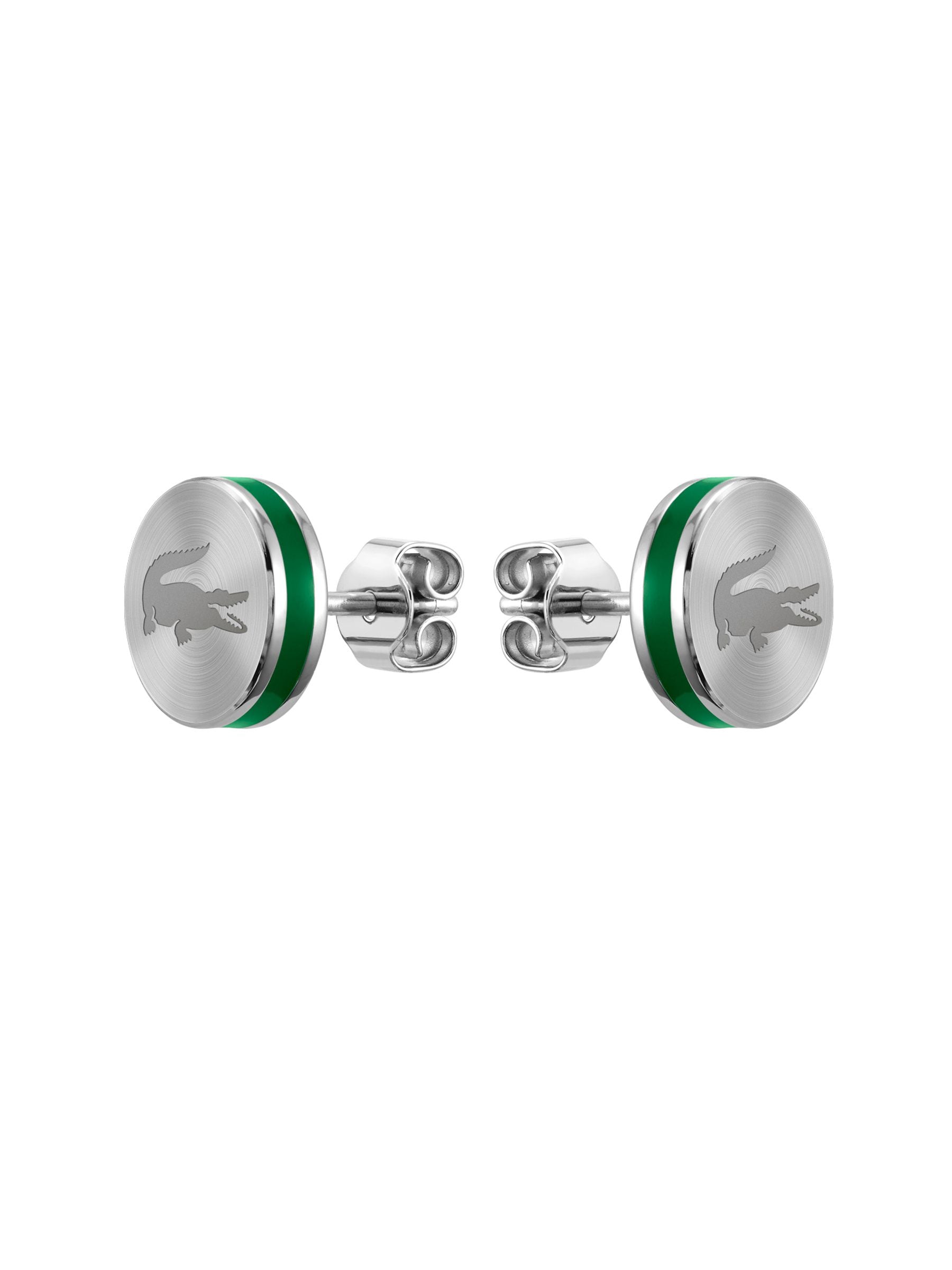Lacoste Men's Silver Tone Gents Baseline Stainless Steel Earrings - Image 4