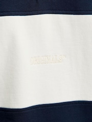 JACK & JONES Blue Relaxed Fit Colour Block Rugby Polo Shirt - Image 7 of 7