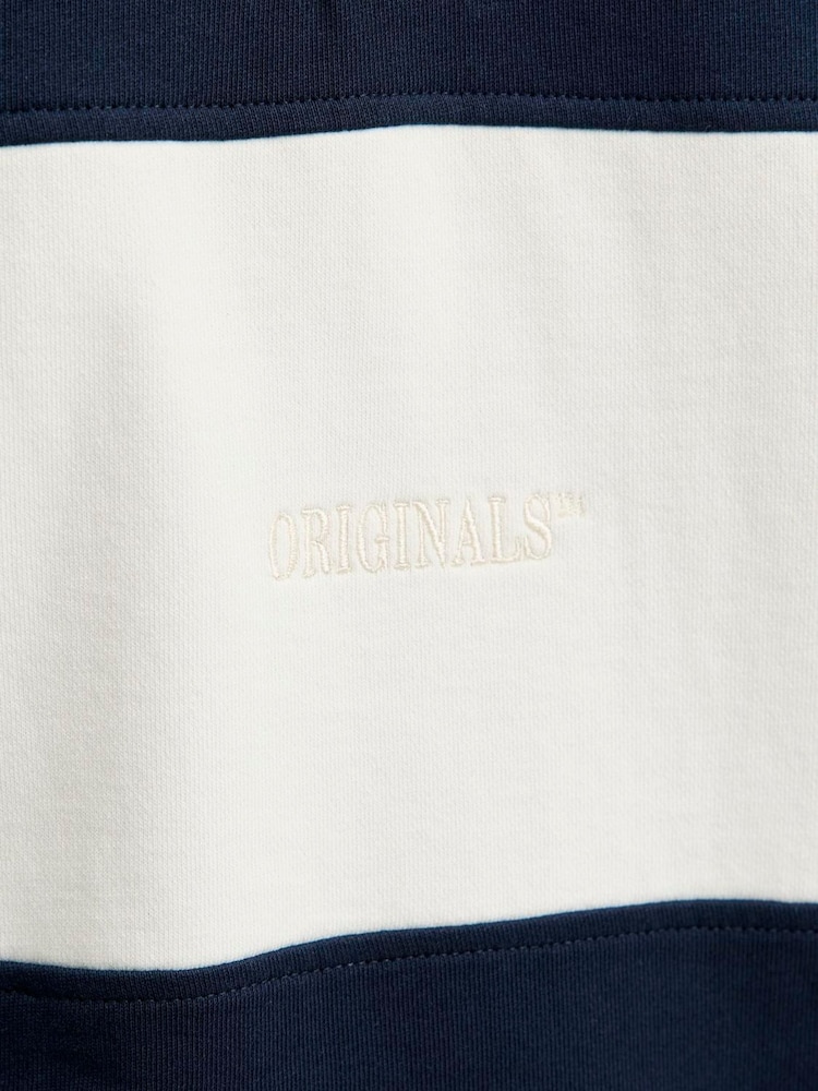 JACK & JONES Blue Relaxed Fit Colour Block Rugby Polo Shirt - Image 7 of 7 JACK & JONES Blue Relaxed Fit Colour Block Rugby Polo Shirt - Image 7 of 7