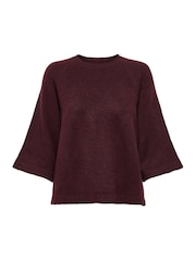 ONLY Burgundy Red 3/4 Sleeve Jumper - Image 5 of 6