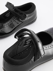Black Patent Wide Fit (G) School Leather Mary Jane Brogues - Image 4 of 5