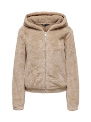 Chaqueta de peluche con capucha y cremallera de ONLY - Imagen 5 de 6