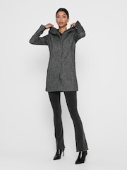 ONLY Grey Midi Coat With Hoodie - Image 3 of 7