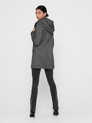 ONLY Grey Midi Coat With Hoodie - Image 4 of 7