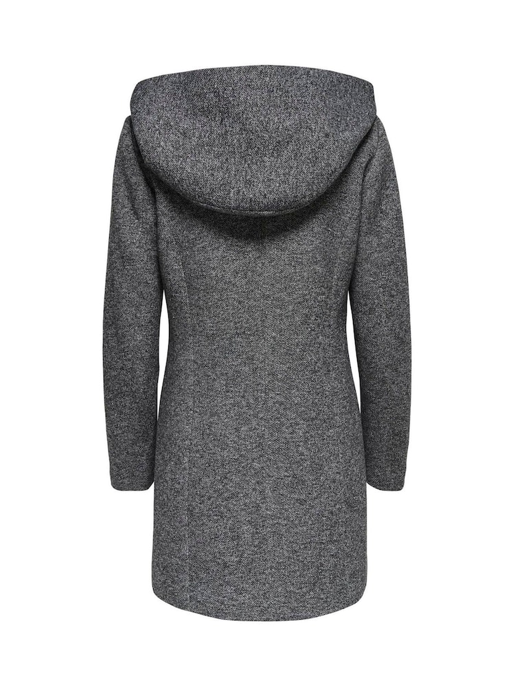 ONLY Grey Midi Coat With Hoodie - Image 7 of 7 ONLY Grey Midi Coat With Hoodie - Image 7 of 7
