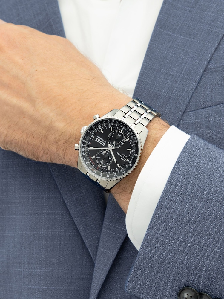 BOSS Black Skytraveller Bi Colour Chronograph Watch - Image 1 of 5