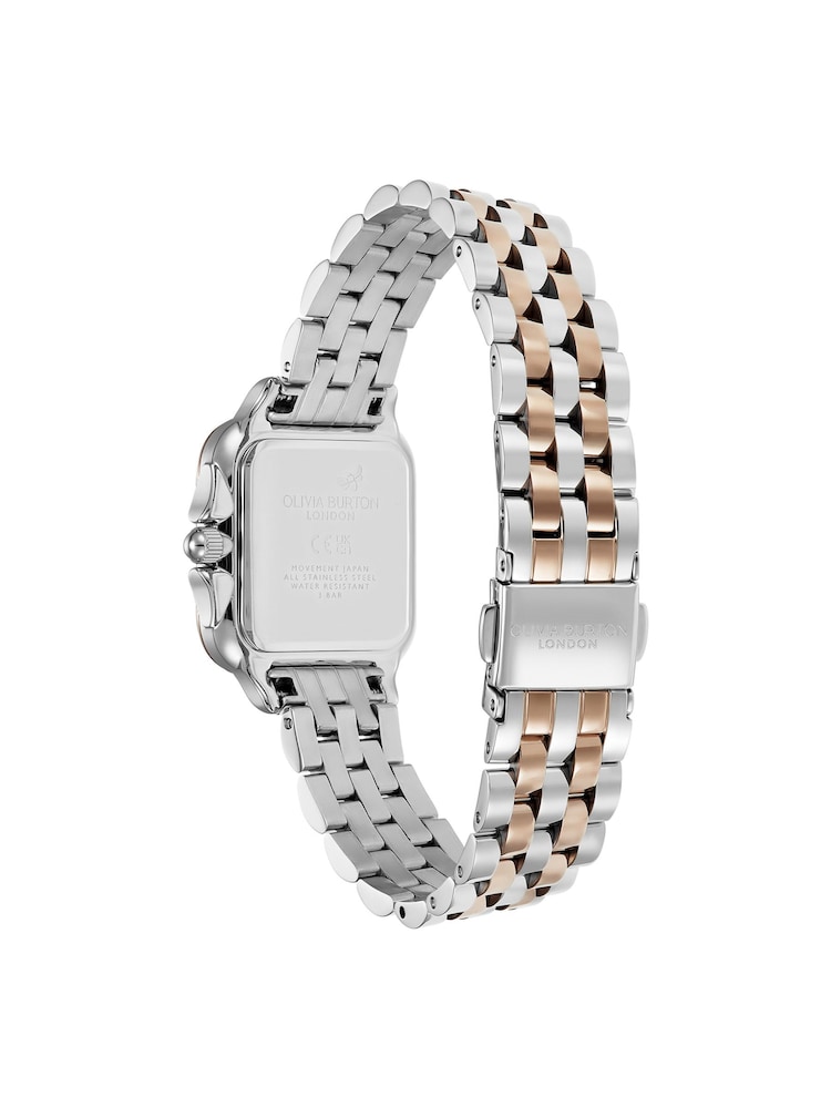 Olivia Burton Silver 28mm Stainless Steel and Rose Gold Grosvenor Watch - Image 6 of 6