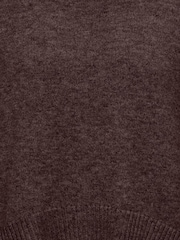 ONLY Brown Round Neck High Low Hem Loose Fit Jumper - Image 6 of 6