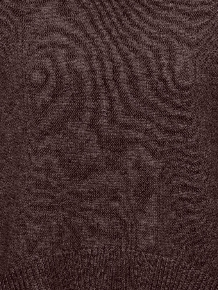 ONLY Brown Round Neck High Low Hem Loose Fit Jumper - Image 6 of 6