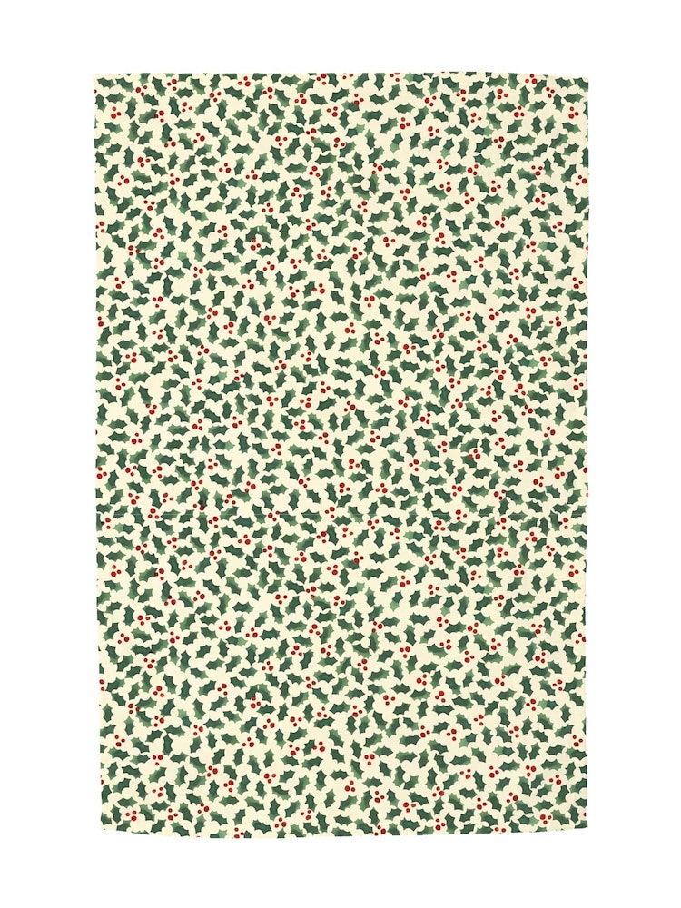 Emma Bridgewater Green Tiny Holly Scatter Tea Towel - Image 1 of 1