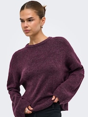 Roșu - ONLY Long Sleeve Round Neck Knitted Jumper - Imaginea 1 din 6