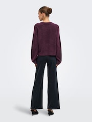 Roșu - ONLY Long Sleeve Round Neck Knitted Jumper - Imaginea 4 din 6