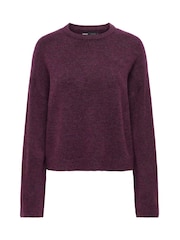 Roșu - ONLY Long Sleeve Round Neck Knitted Jumper - Imaginea 5 din 6