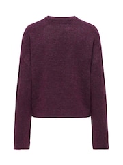 Roșu - ONLY Long Sleeve Round Neck Knitted Jumper - Imaginea 6 din 6