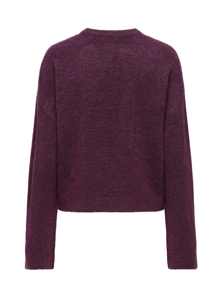 Roșu - ONLY Long Sleeve Round Neck Knitted Jumper - Imaginea 6 din 6 Roșu - ONLY Long Sleeve Round Neck Knitted Jumper - Imaginea 6 din 6