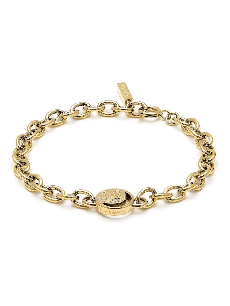 Olivia Burton Gold Celestial Sun IP Disc Link Bracelet - Image 2 of 3