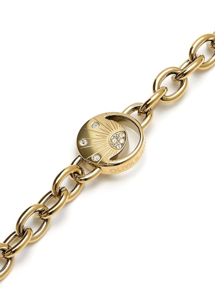 Olivia Burton Gold Celestial Sun IP Disc Link Bracelet - Image 3 of 3