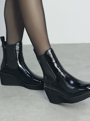 Bleu - Bottines Chelsea compensées Allby de Moda in Pelle - Image 1 sur 5