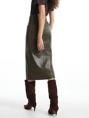River Island Green Corset Pencil Midi Skirt - Image 4 of 4