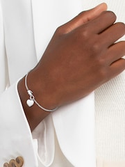 Lacoste Silver Jewelry Love My Croc Stainless Steel Heart Bracelet - Image 1 of 2
