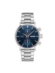HUGO Silver #TAKEOFF Blue Dial and Stainless Steel Multifunction  Watch - Image 3 of 5
