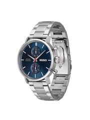 HUGO Silver #TAKEOFF Blue Dial and Stainless Steel Multifunction  Watch - Image 4 of 5
