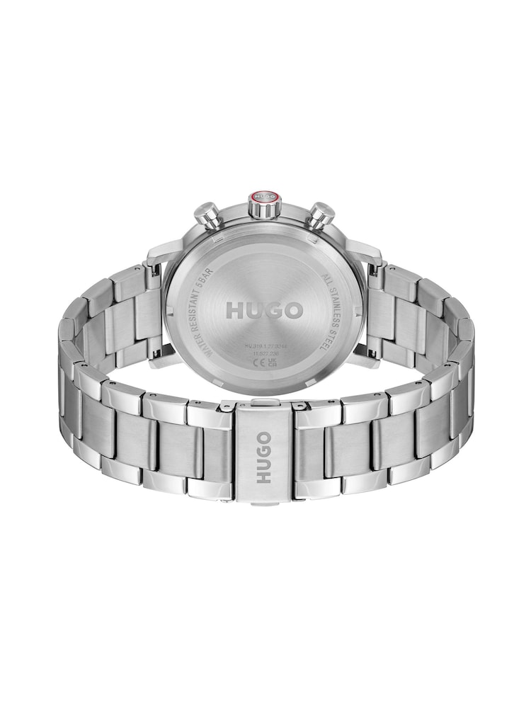 HUGO Silver #TAKEOFF Blue Dial and Stainless Steel Multifunction  Watch - Image 5 of 5