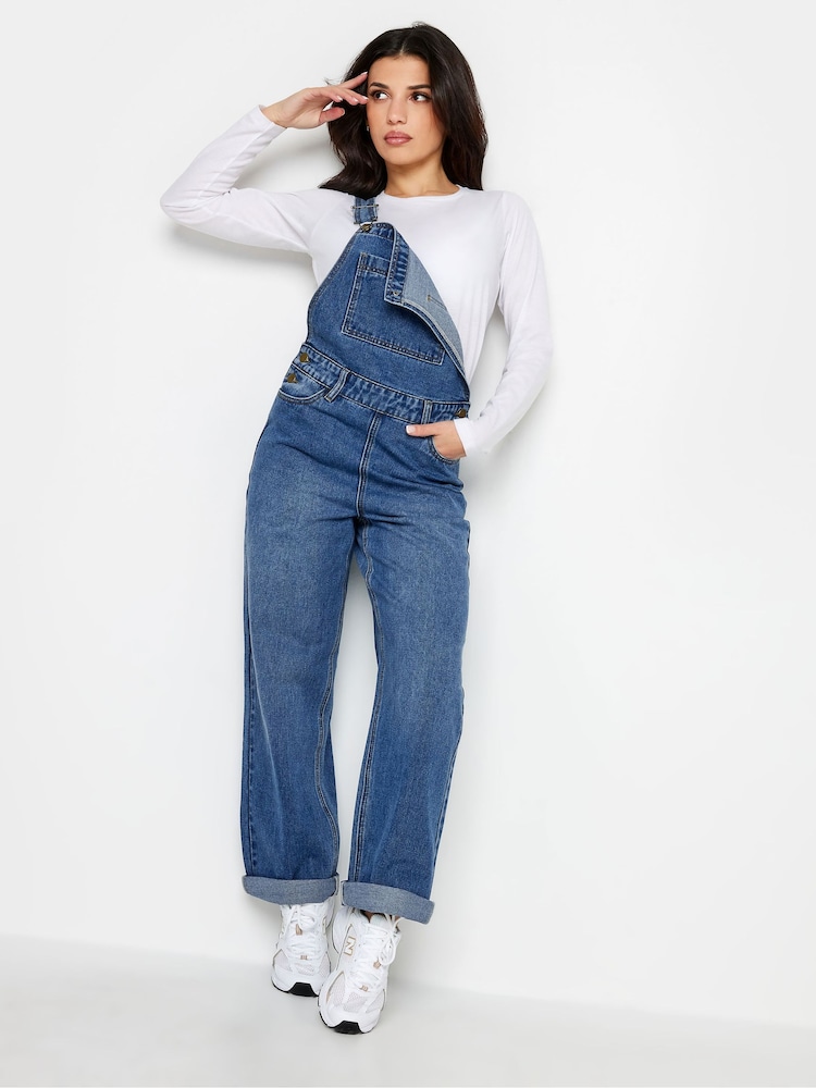 PixieGirl Petite Blue Denim 100% Cotton Dungarees - Image 1 of 4