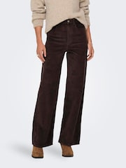 ONLY Brown High Waisted Wide Leg Corduroy Jeans - Image 1 of 4