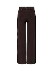 ONLY Brown High Waisted Wide Leg Corduroy Jeans - Image 3 of 4
