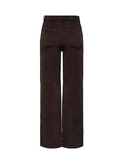 ONLY Brown High Waisted Wide Leg Corduroy Jeans - Image 4 of 4