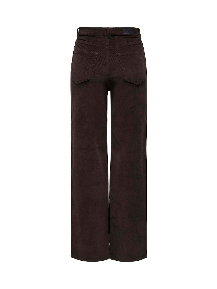 ONLY Brown High Waisted Wide Leg Corduroy Jeans - Image 4 of 4