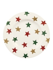 طبق عشاء متوسط الحجم بطبعة نجوم باللون الأحمر والأخضر والذهبي من Emma Bridgewater - Image 2 of 3