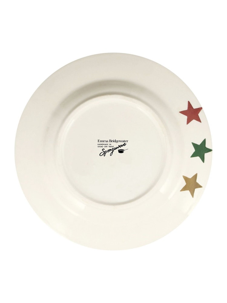 طبق عشاء متوسط الحجم بطبعة نجوم باللون الأحمر والأخضر والذهبي من Emma Bridgewater - Image 3 of 3