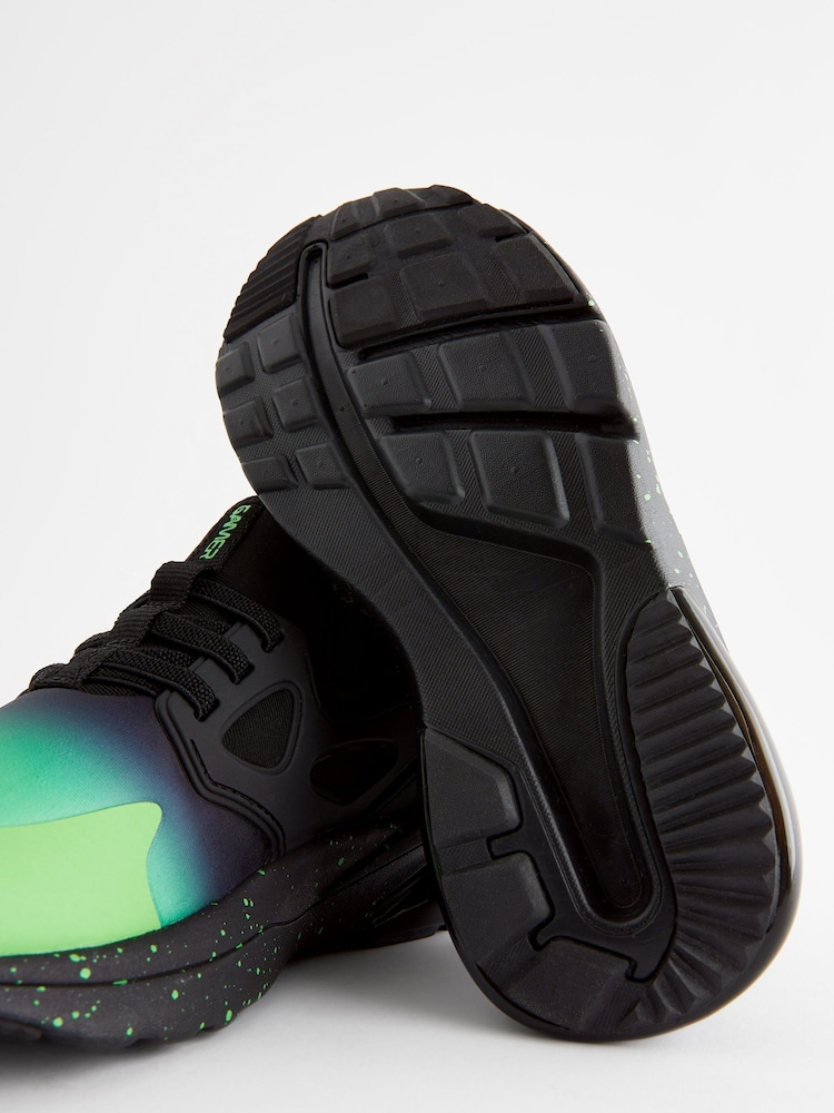 Green/Black Elastic Lace Trainers - Image 3 of 5