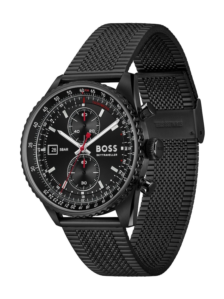 BOSS Black Skytraveller Pro IP Mesh Watch - Image 2 of 4