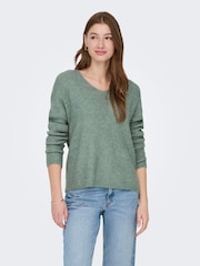 ONLY Light Green Cosy V-Neck Pullover Knit Jumpers - Image 3 of 7
