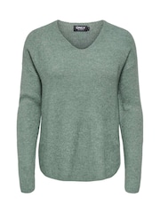 ONLY Light Green Cosy V-Neck Pullover Knit Jumpers - Image 6 of 7