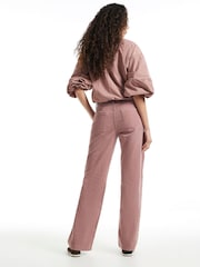 River Island Pink Relaxed Coard Straight Leg Jeans - Image 3 of 4
