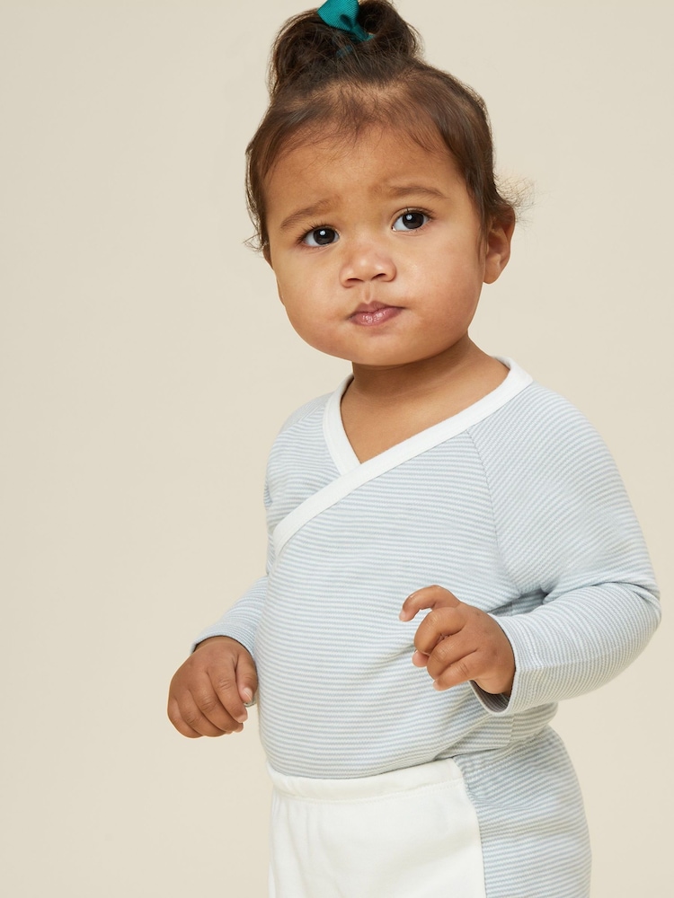 MORI Cotton & Bamboo Long Sleeve Kimono Bodysuit - Image 2 of 3