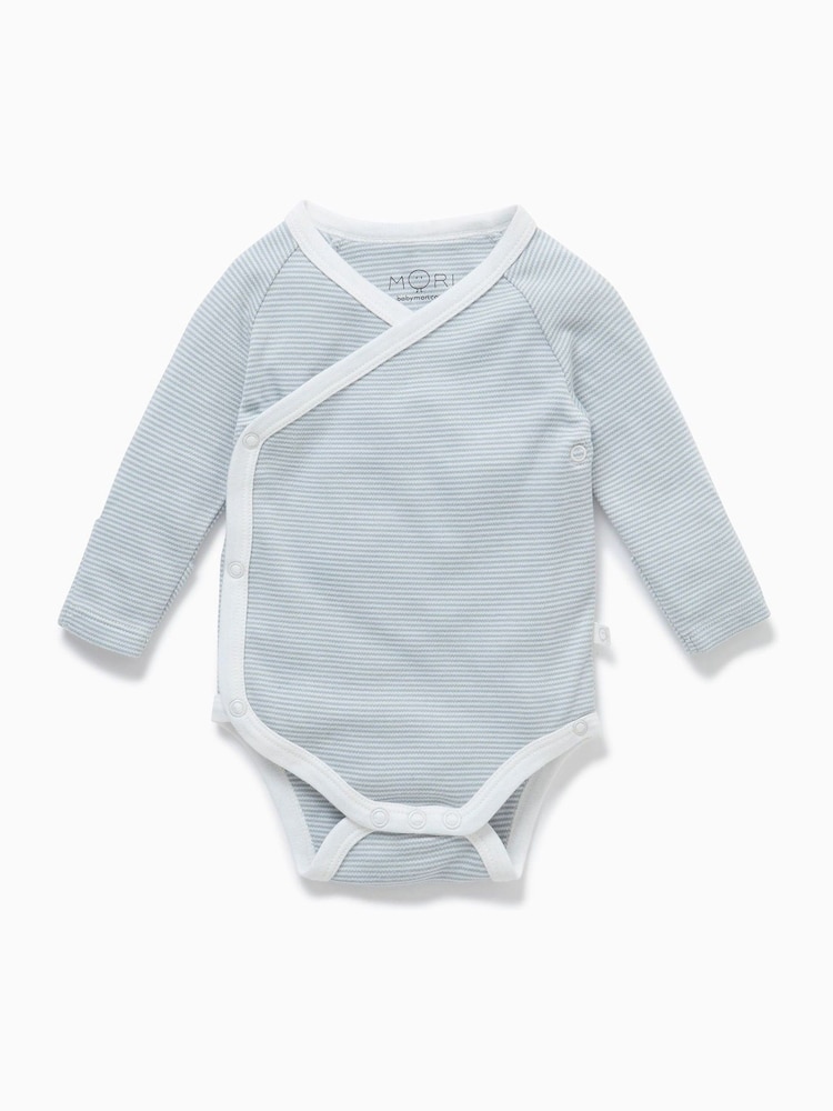 MORI Cotton & Bamboo Long Sleeve Kimono Bodysuit - Image 3 of 3