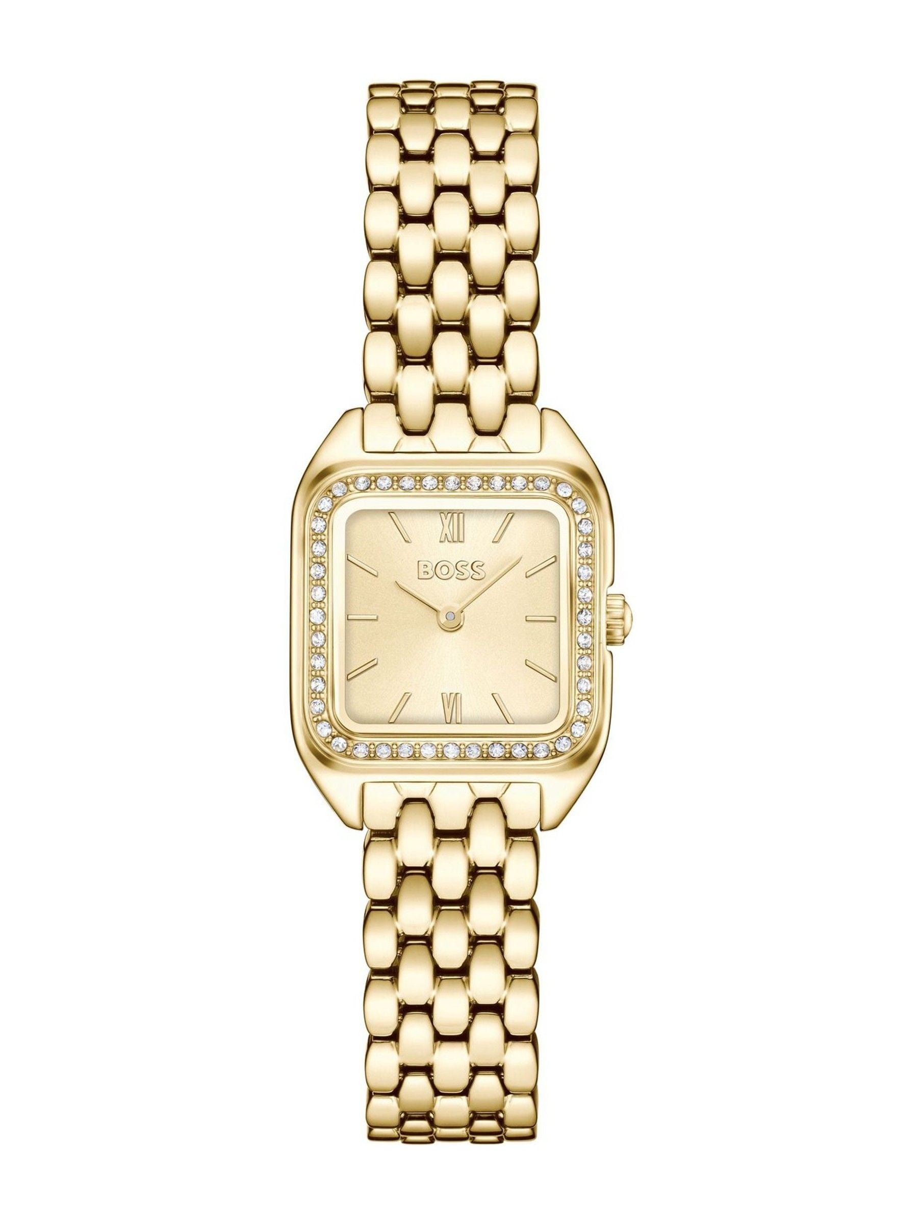 Boss Women's Gold Mae Petite Soft Square Two Tone Bracelet Watch - Image 1