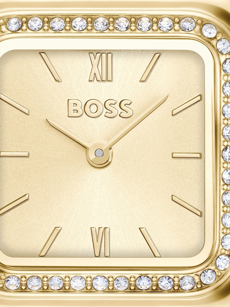 BOSS Gold Mae Petite Soft Square Two Tone Bracelet Watch - Image 4 of 4 BOSS Gold Mae Petite Soft Square Two Tone Bracelet Watch - Image 4 of 4