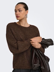 ONLY Brown Long Sleeve Crew Neck Cosy Jumper - Image 1 of 6