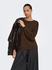 ONLY Brown Long Sleeve Crew Neck Cosy Jumper - Image 3 of 6